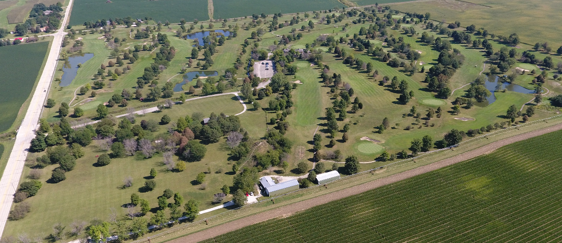 aerial view of golf course