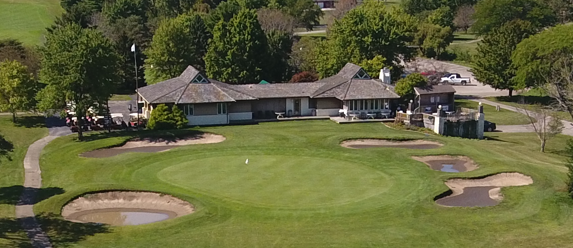 golf course clubhouse sky view